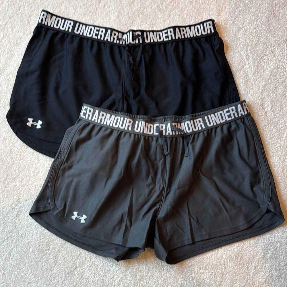 Under Armour Black and Gray Athletic Shorts